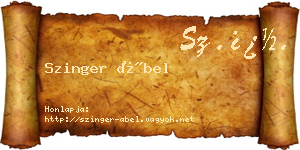 Szinger Ábel névjegykártya