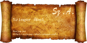 Szinger Ábel névjegykártya